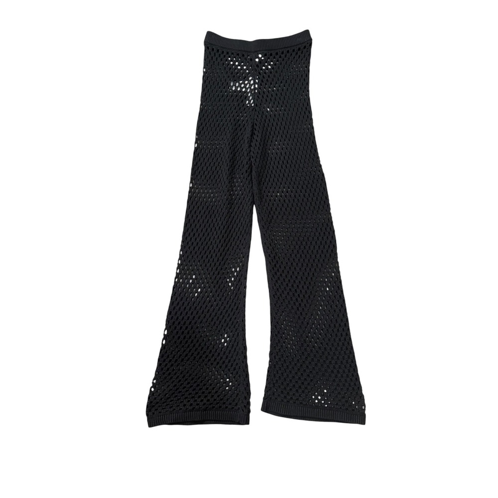 J.Crew Black Crochet Beach Pant Open Knit Wide Leg Pants CA885 Women's XS NWT